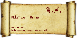 Mózer Anna névjegykártya