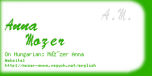 anna mozer business card